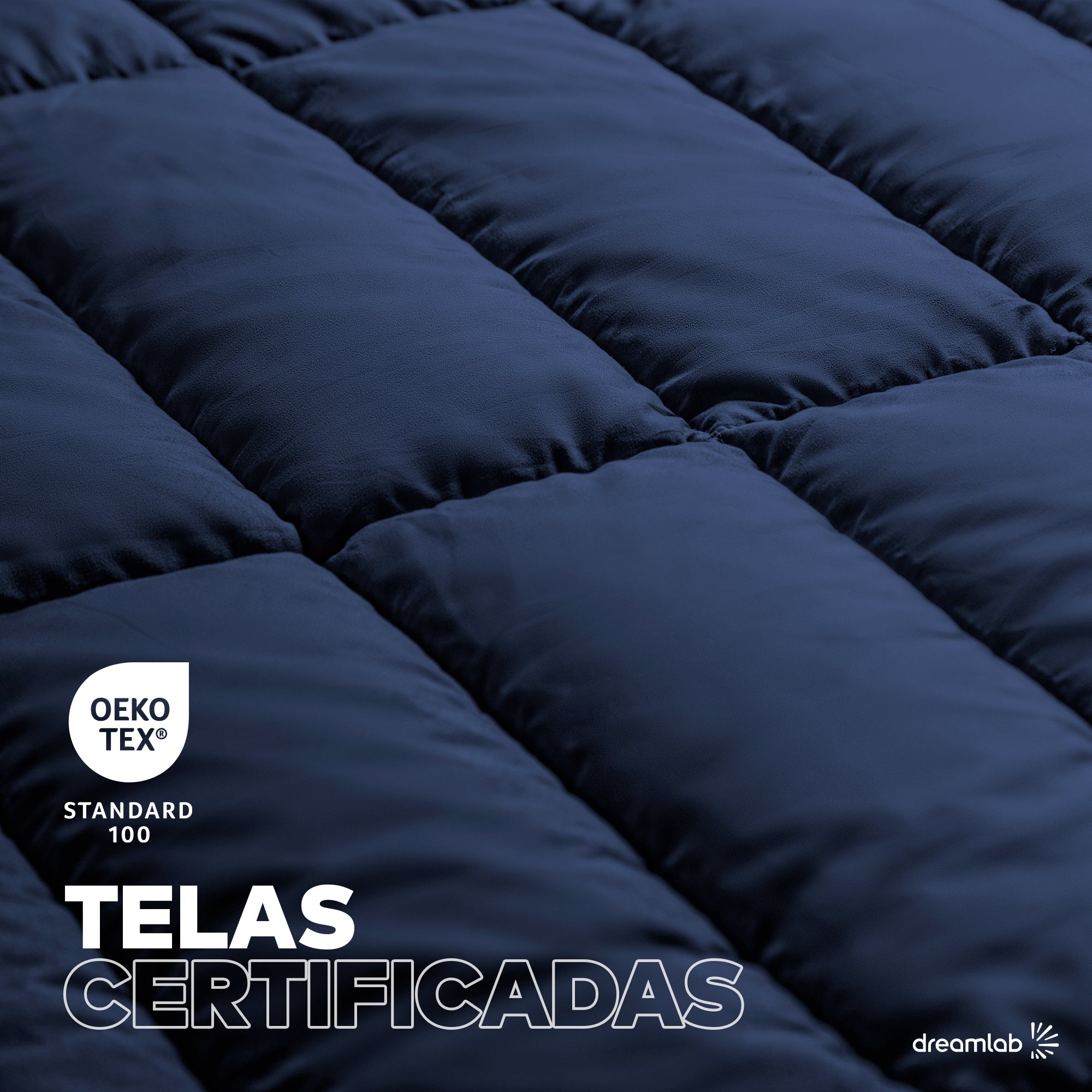 Edredón Dreamlab azul marino king, ultra suave, ideal para camas grandes, ofrece calidez y frescura.