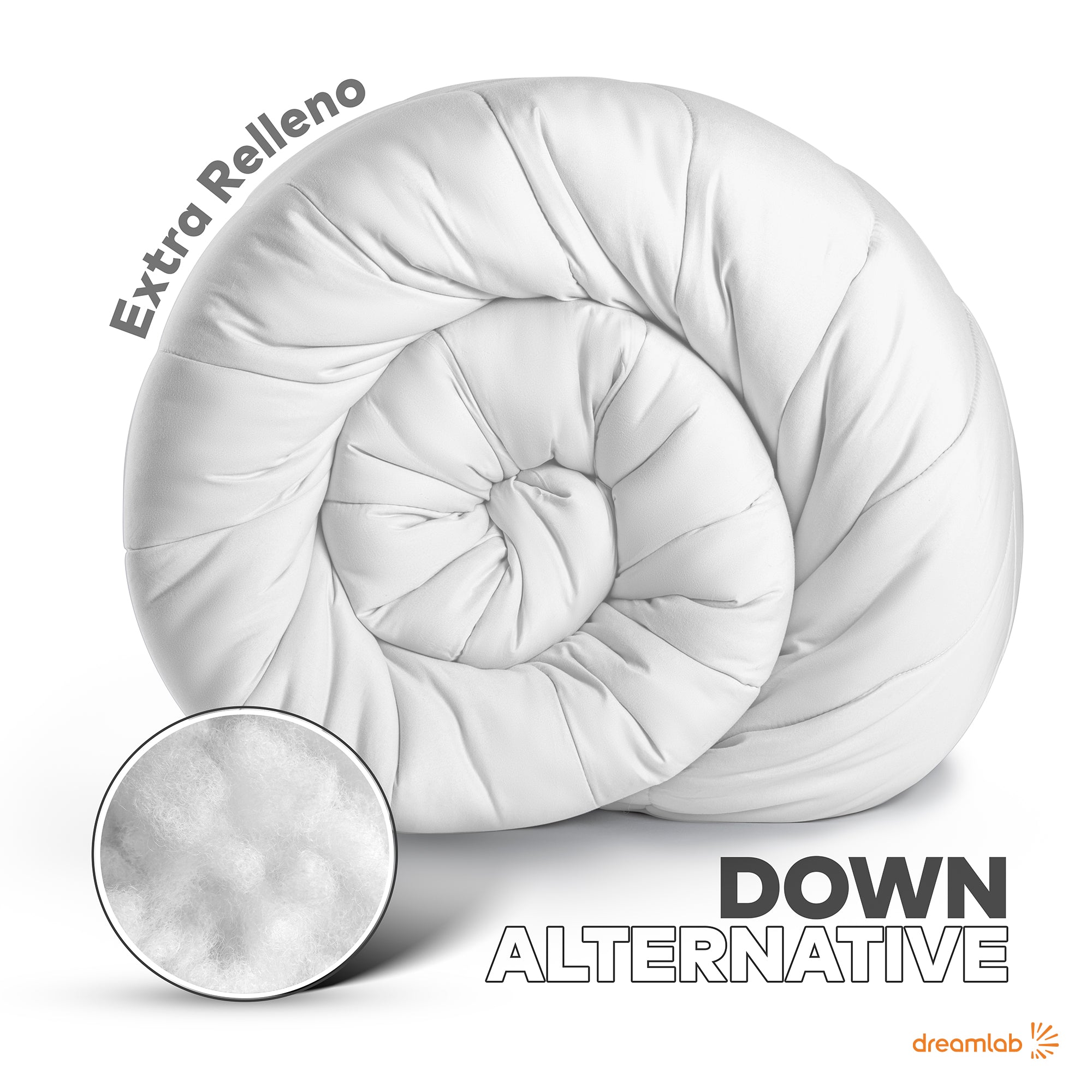 Edredón Dreamlab blanco individual, cómodo y duradero, ideal para disfrutar de un descanso placentero durante todo el año.