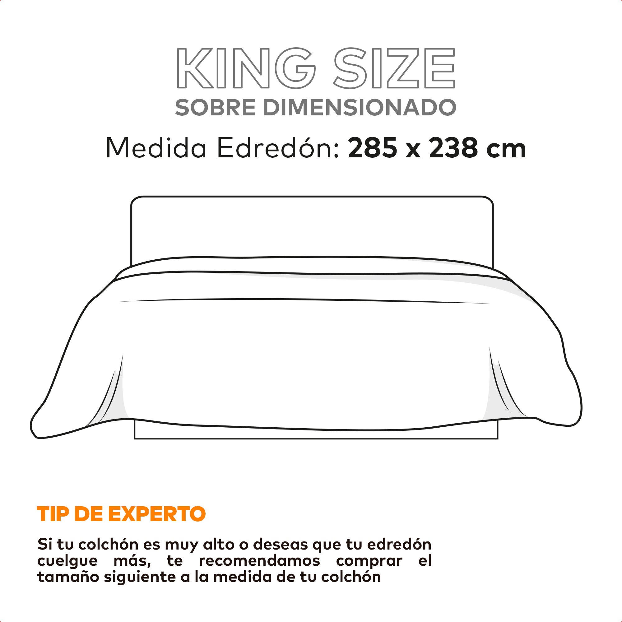 medidas king sobredimencionado edredon dreamlab