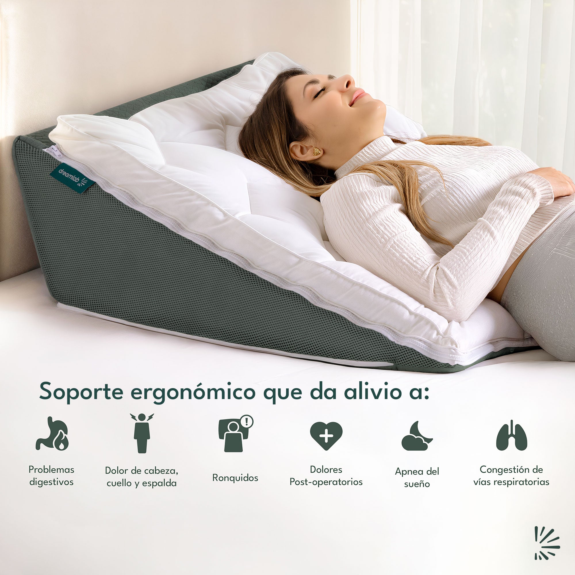 Almohada de Cuña Antireflujo Antironquidos