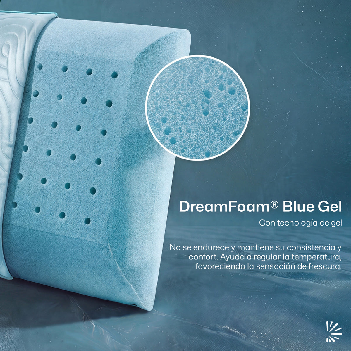 Almohada de Memory Foam Snow Blue Gel
