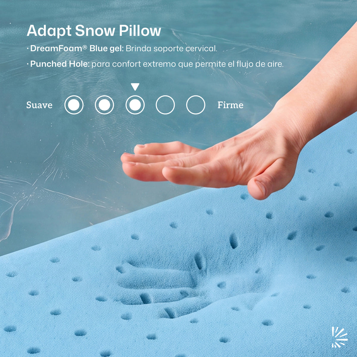 Almohada de Memory Foam Snow Blue Gel