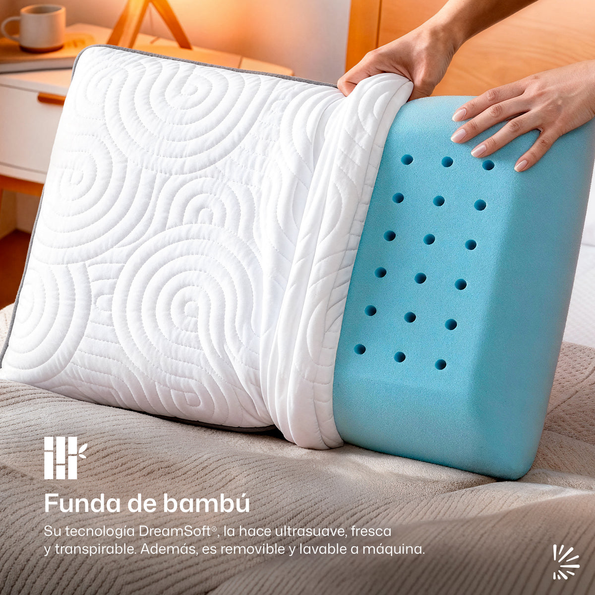 Almohada de Memory Foam Blue Gel
