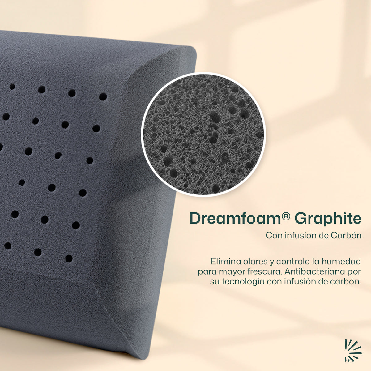 Almohada de Memory Foam Grafito