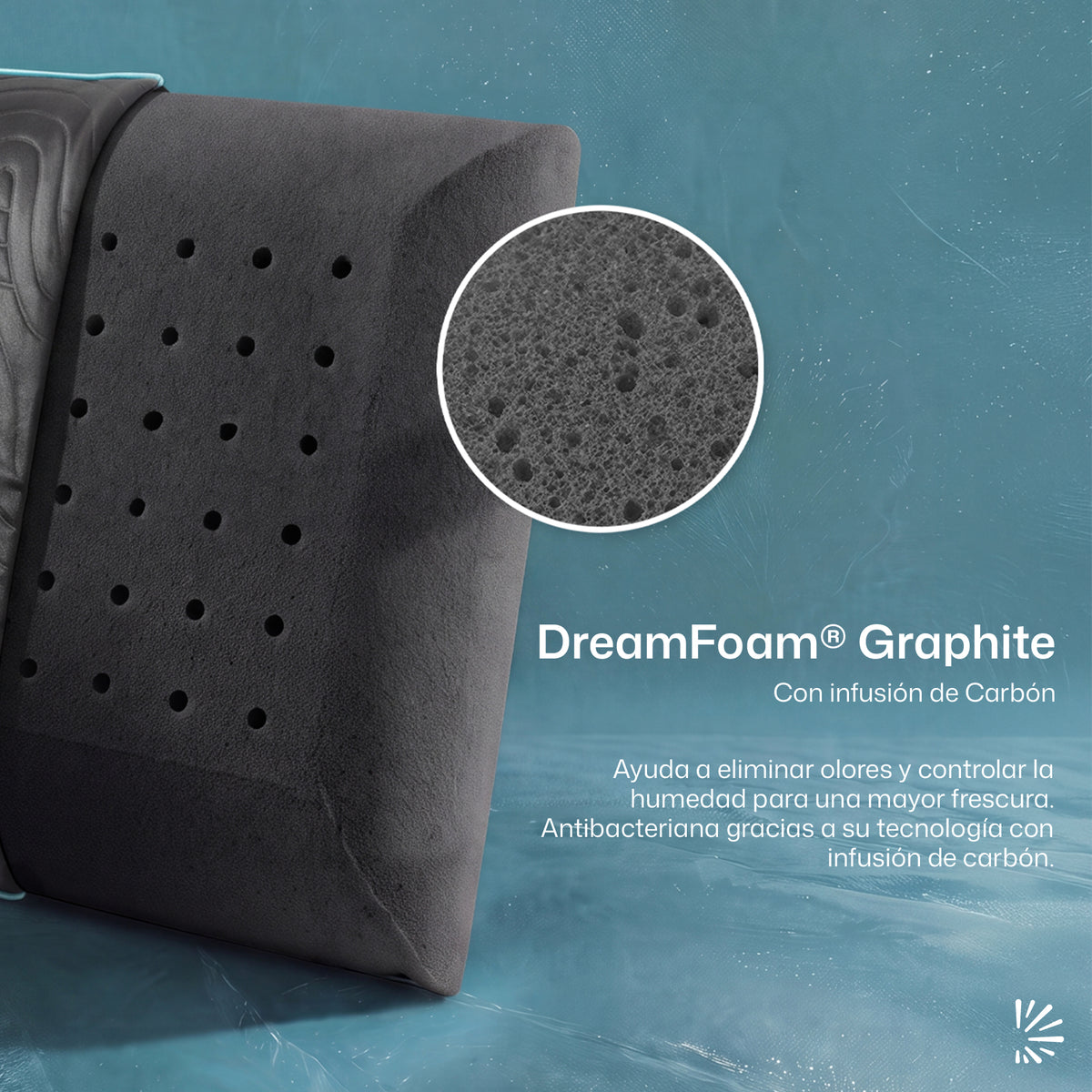 Almohada de Memory Foam Snow Grafito