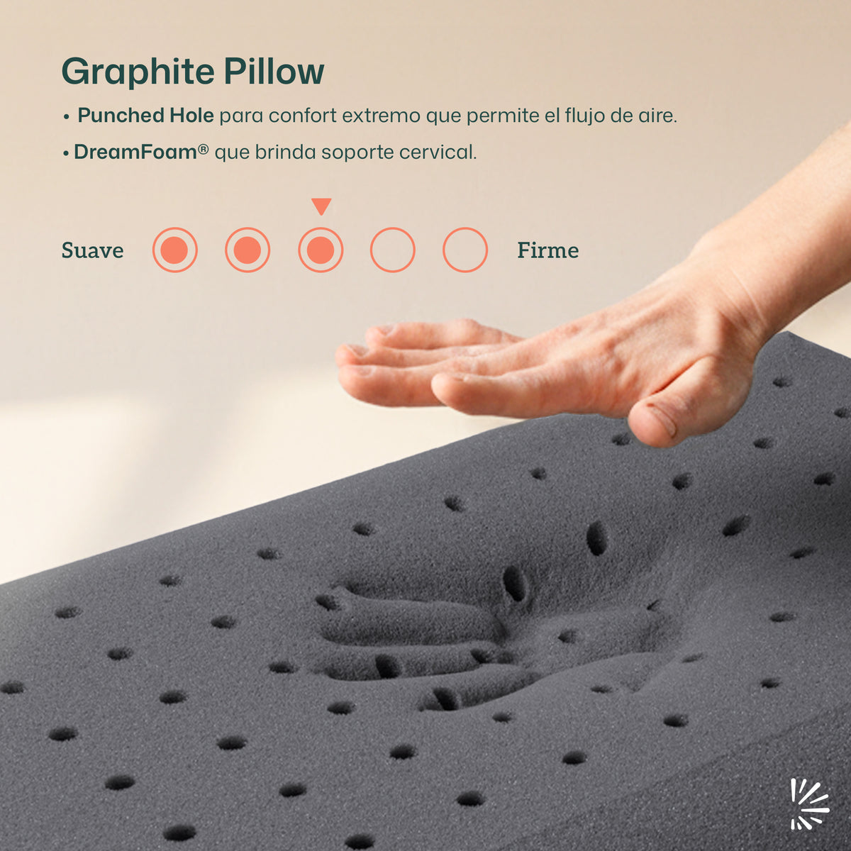 Almohada de Memory Foam Grafito