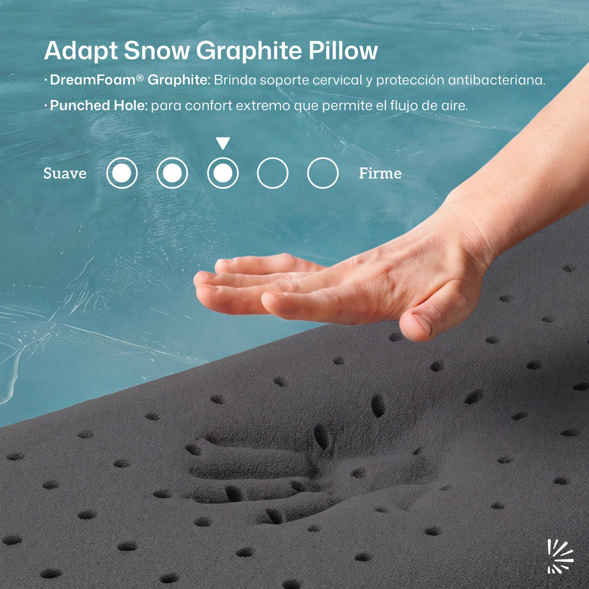 Almohada de Memory Foam Snow Grafito
