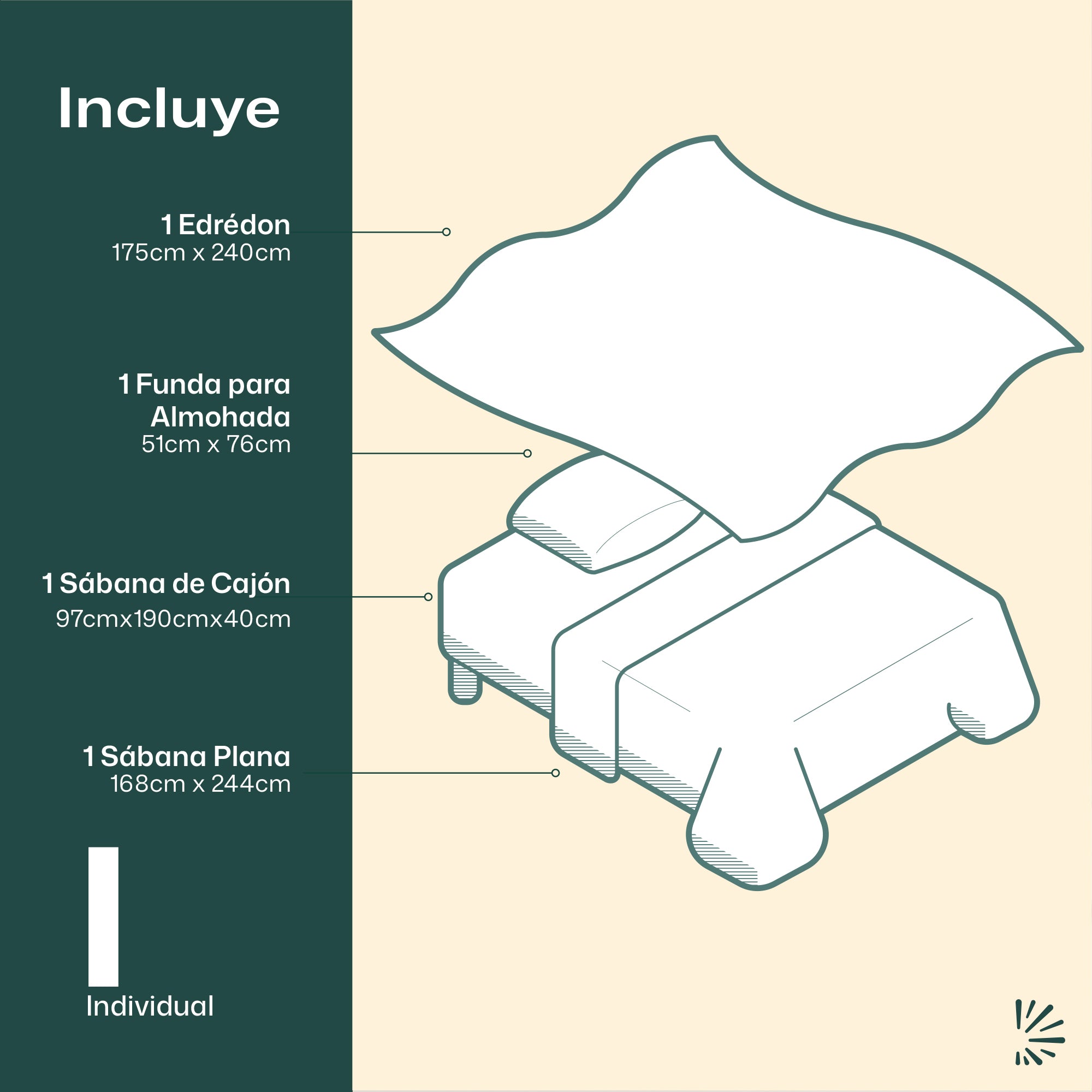 Set de Colcha Ligera y Sábanas
