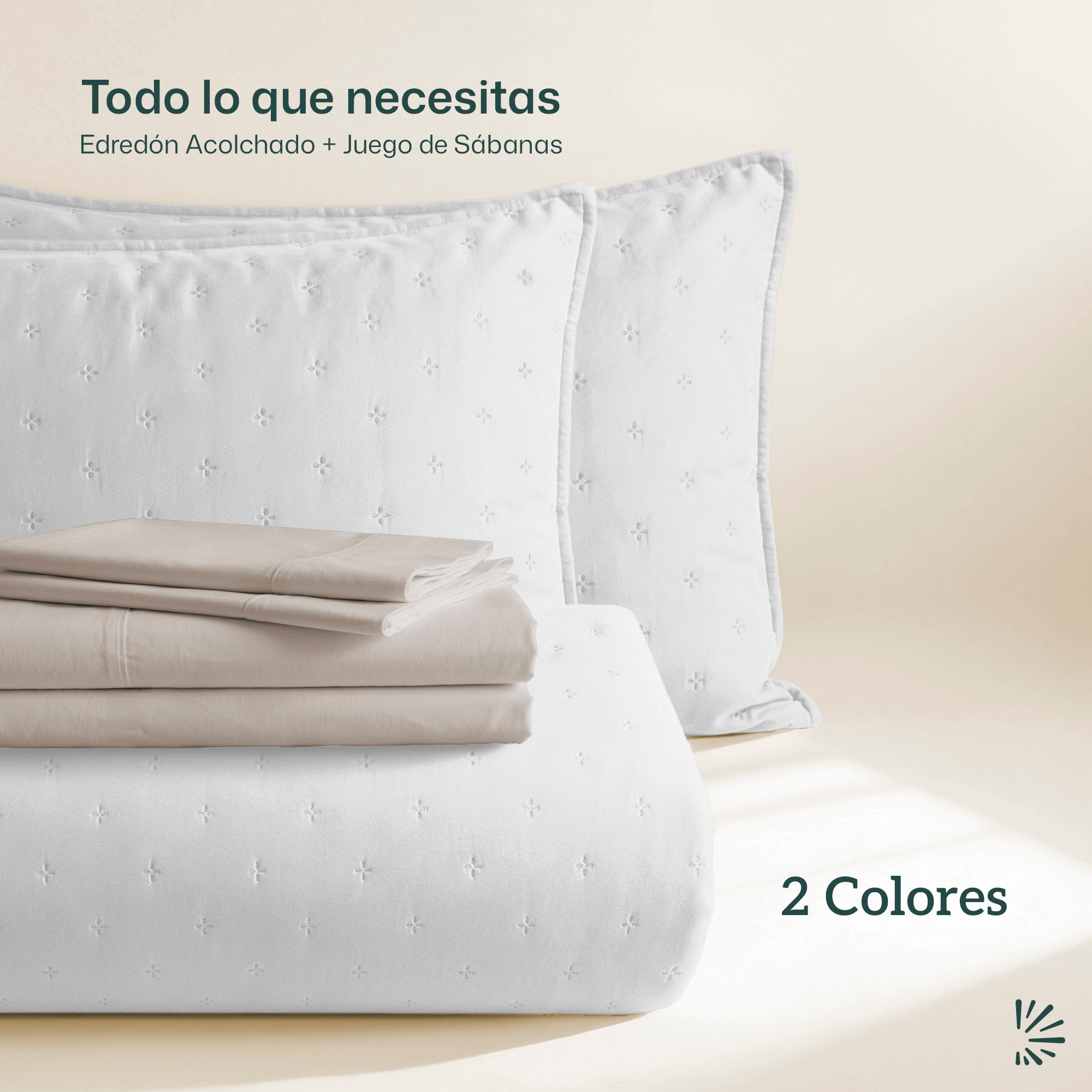 Set de Colcha Ligera y Sábanas