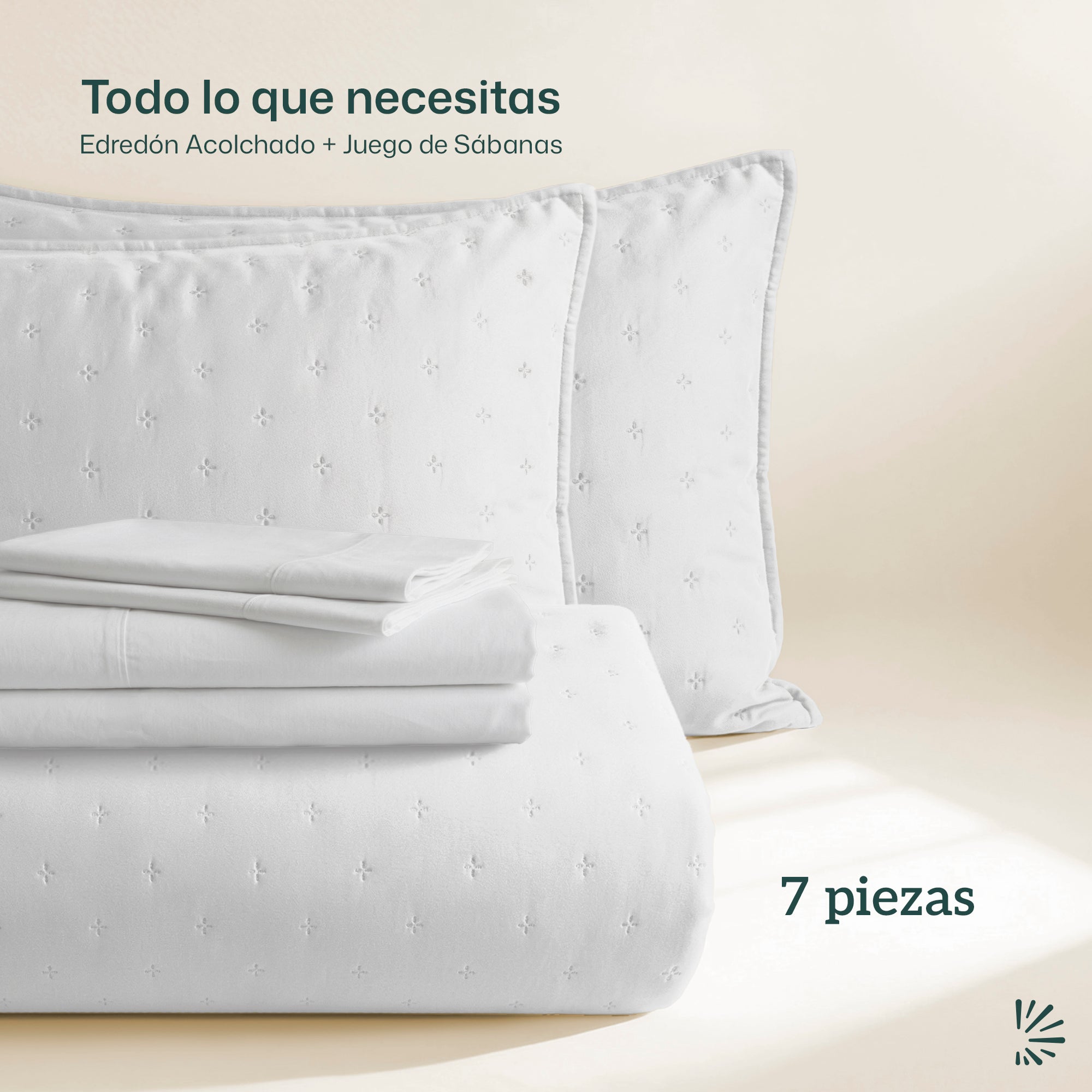 Set de Colcha Ligera y Sábanas