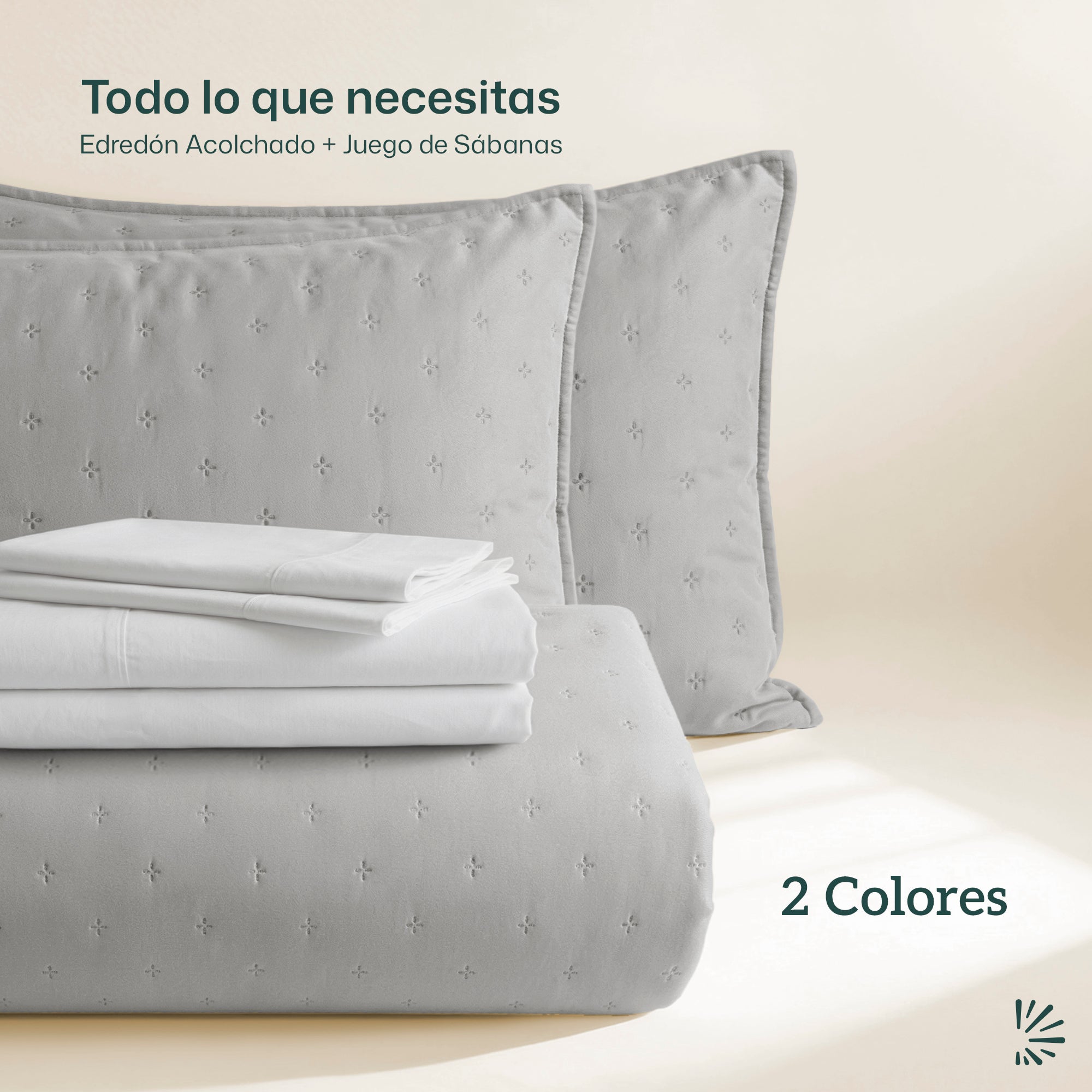 Set de Colcha Ligera y Sábanas
