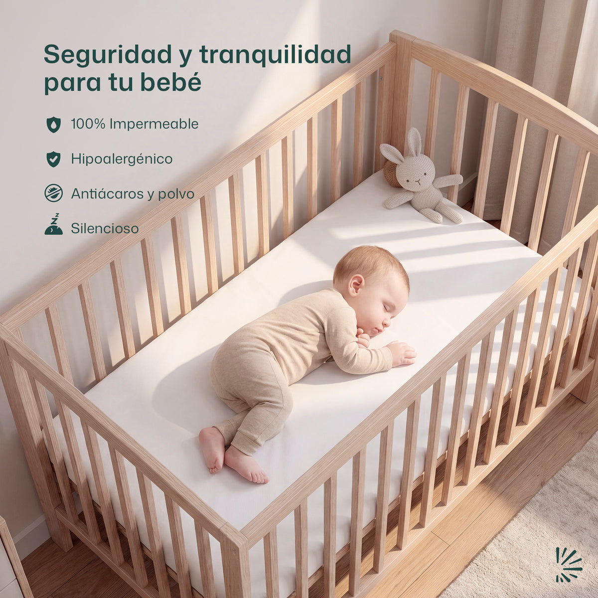 Protector de Colchón para Cuna, Impermeble