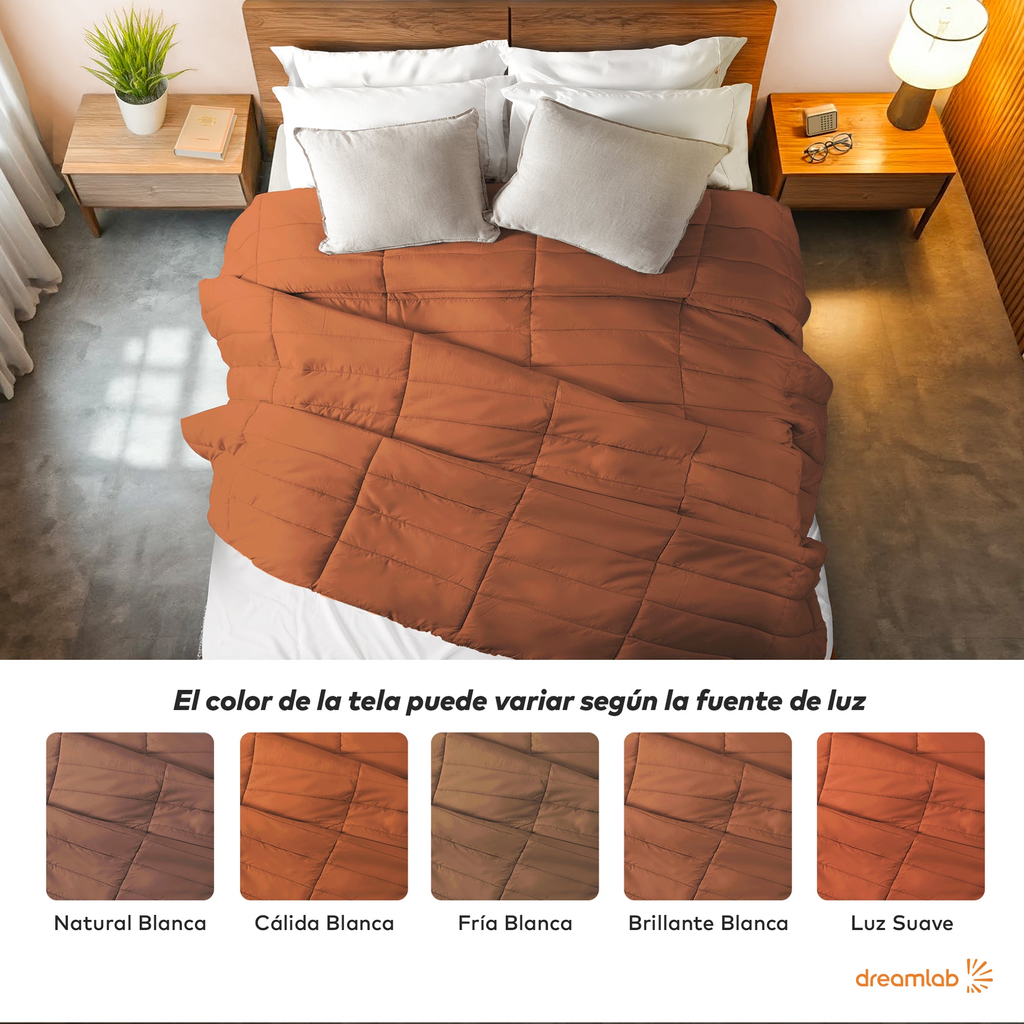 Color de edredon naranja quemado