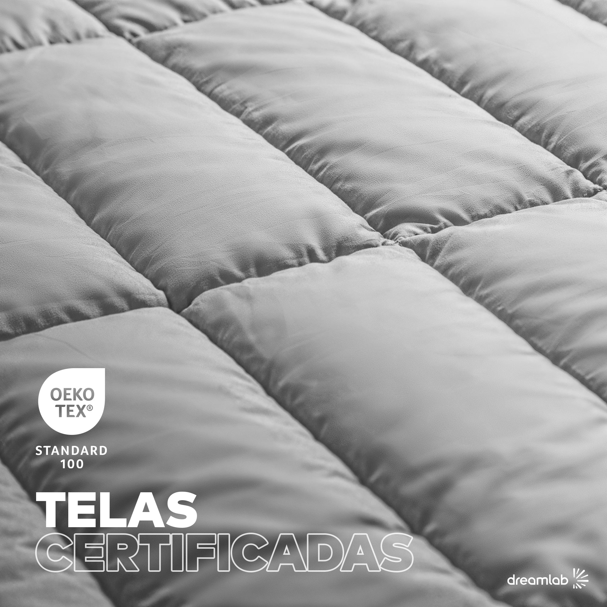 Edredon con tela certificada gris claro extrarelleno