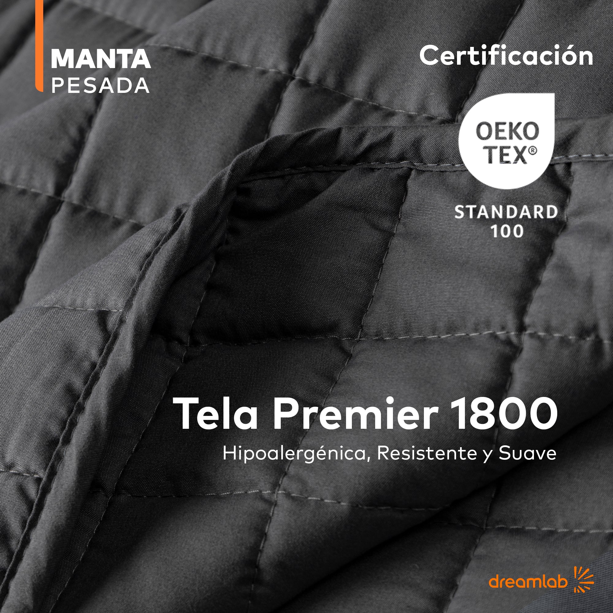 Manta pesada Dreamlab de 6 kg y 9 kg, reversible y terapéutica, ideal para aliviar estrés, insomnio y mejorar la calidad del sueño.
